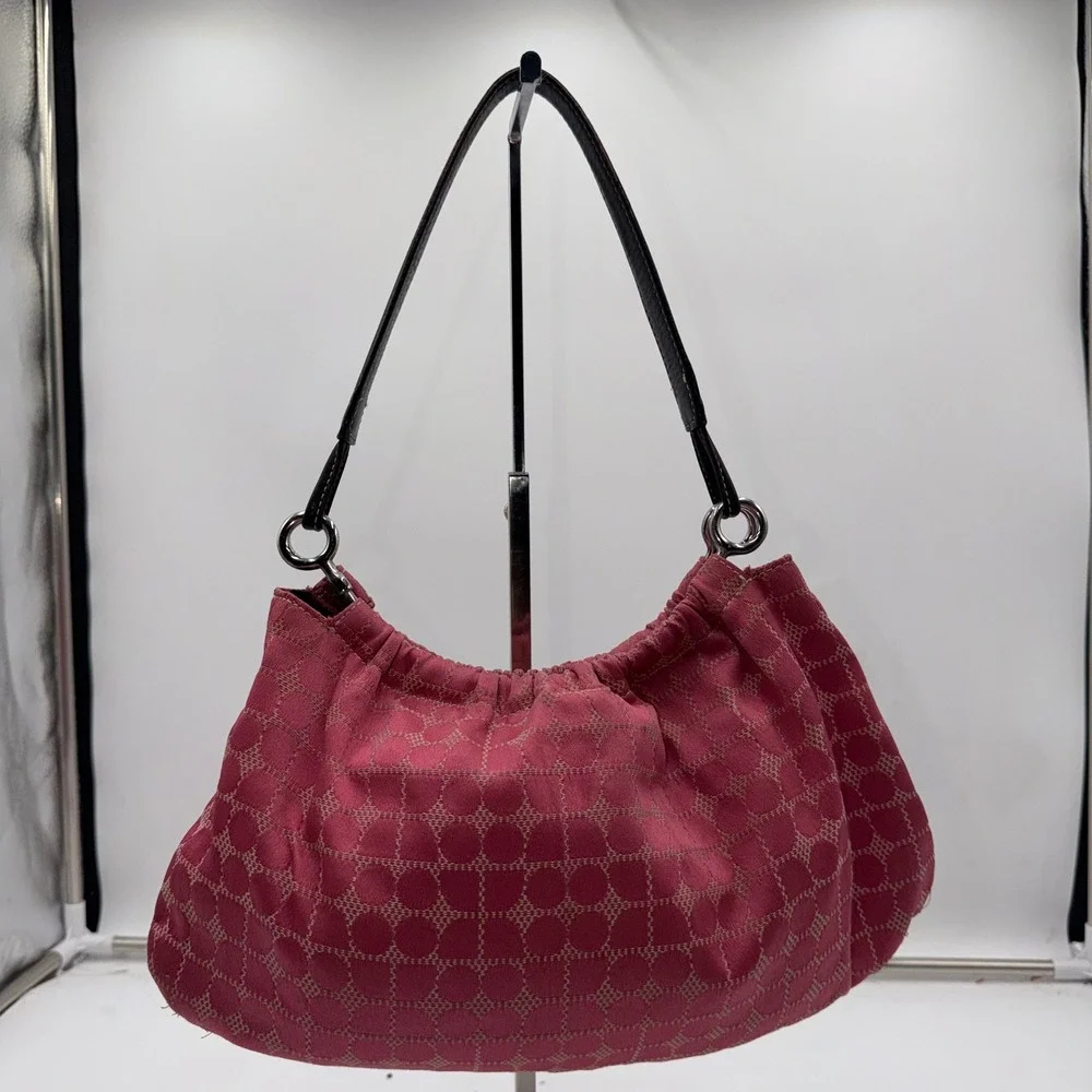 Kate Spade New York Pink Dot Noel Jacquard Spade Pattern Hobo Shoulder Bag
